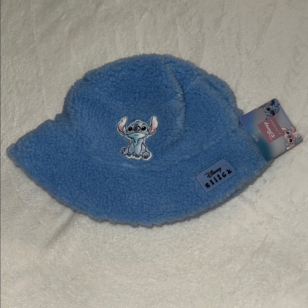 Blue Disney Stitch Sherpa Hat with Stitch Design